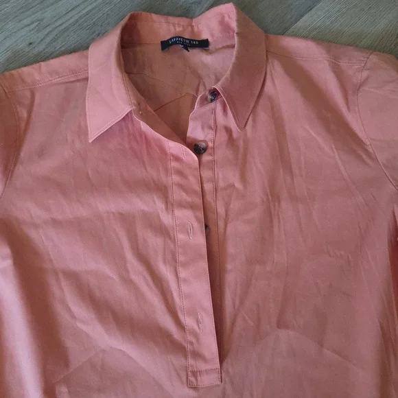 Lafayette 148 New York Coral Button Down Shirt - Picture 2 of 4